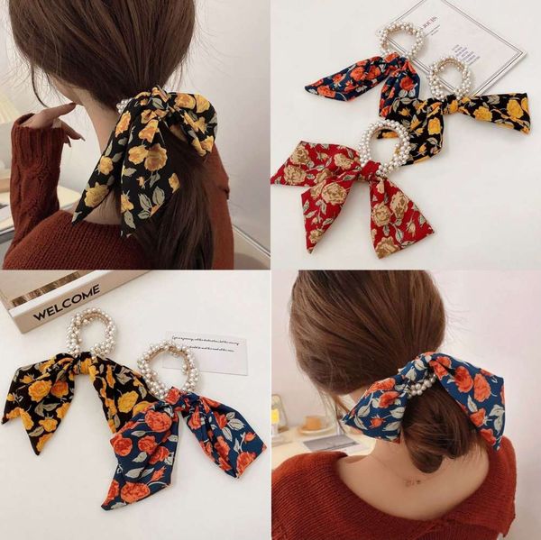 

hair bandsbowknot pearl flower french ribbon super fairy hairband headband, Pink