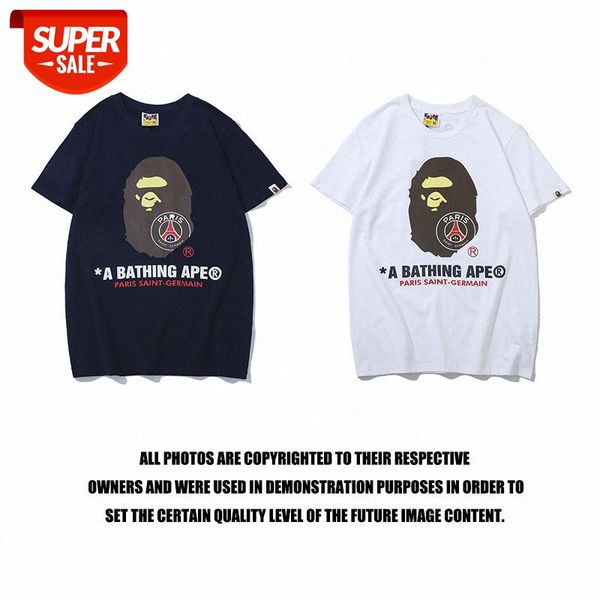 

summer japanese tide brand joint ape-man printed short-sleeved t-shirt for men and women #w16z, White;black