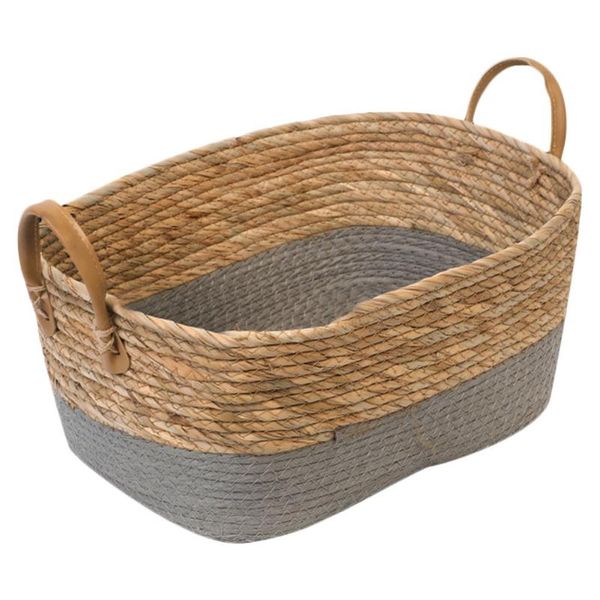 

1pc wicker basket fruit hand-woven home storage container baskets