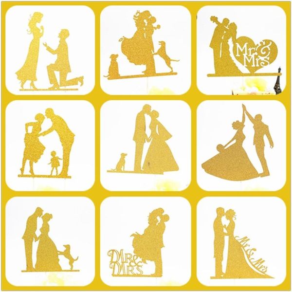 

other festive & party supplies cake er wedding decorations bride and groom gold cupcake ers mr mrs