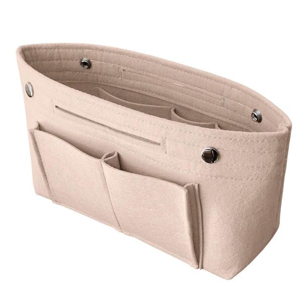 

storage bags 1pc multifunctional felt bag handbag inner pouch insert cosmetics - size (beige)