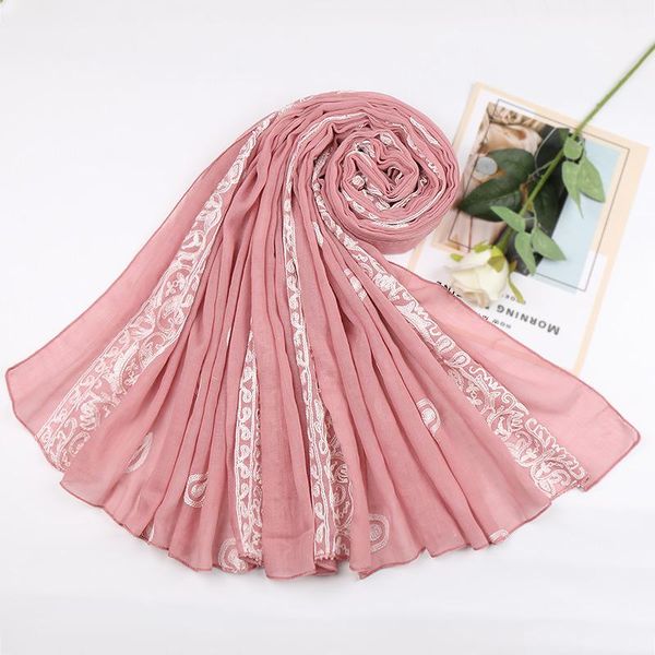 

scarves soft cotton printed embroidery summer women scarf beach hijab shawls and wraps female foulard wj0075, Blue;gray