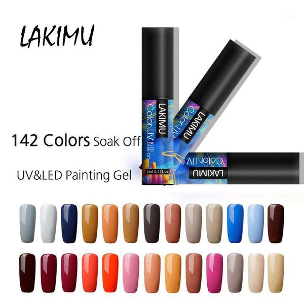 

lakimu 52 pure colors uv gel nail polish soak off lacquer semi permanent varnish art design need base coat1, Red;pink