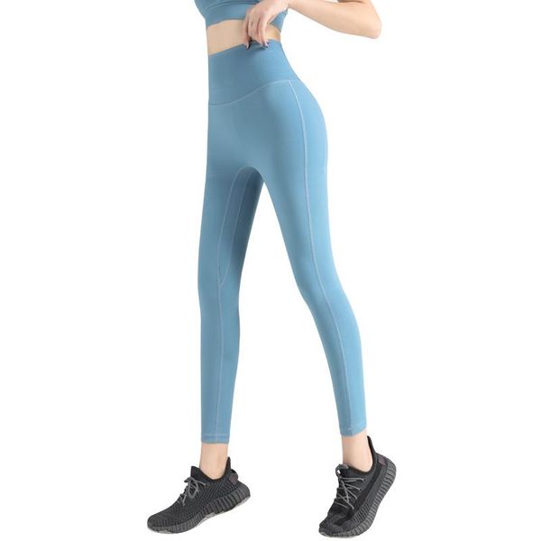 

yoga outfit leggings woman gym sport workout running two-sided high waist rise pants bulifting squat proof tights