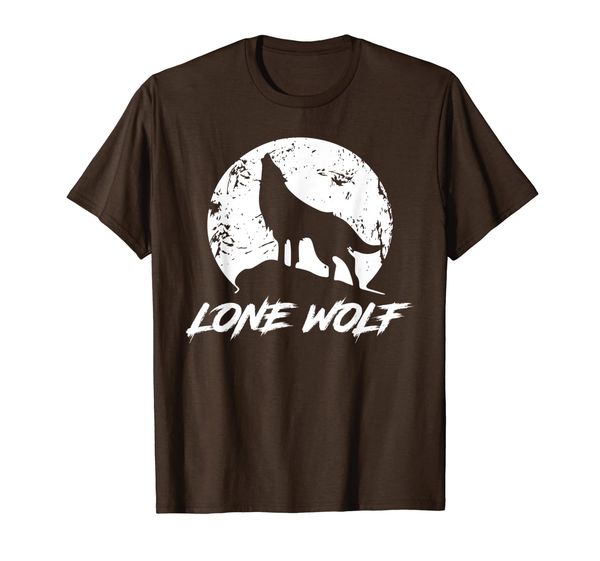 

howling lone wolf on moon t-shirt for men and women, White;black