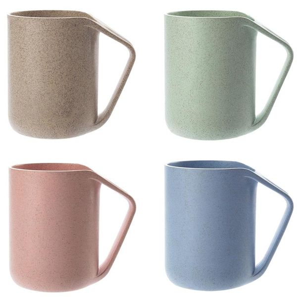 

break-resistant creative coffee/tea mug cup wheat straw + grage pp plastic color:pink mugs