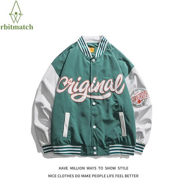 

men's jackets oversize man jacket autumn thin light embroid baseball bomber women's varsity letter shirt vitnage casual, Black;brown