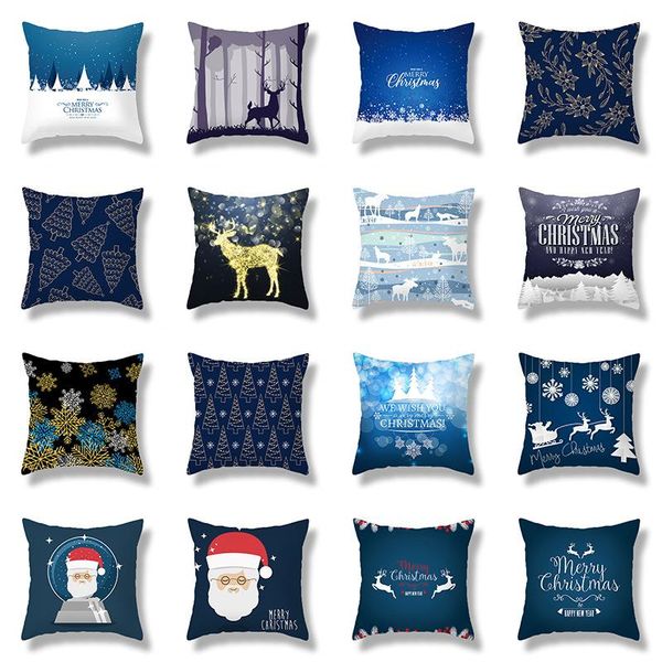 

cushion/decorative pillow happy year 2021 navidad natal christmas ornaments merry decorations for home sofa chair cushion cover 45x45cm