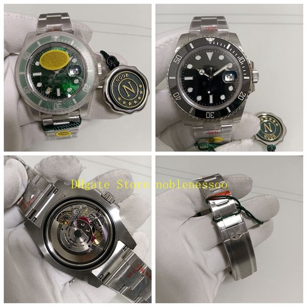 

4 colors v12 super n factory cal.3135 eta 904l steel watch black green men's 116610 ceramic bezel 116610ln 116613 sapphire noobf dive k, Slivery;brown