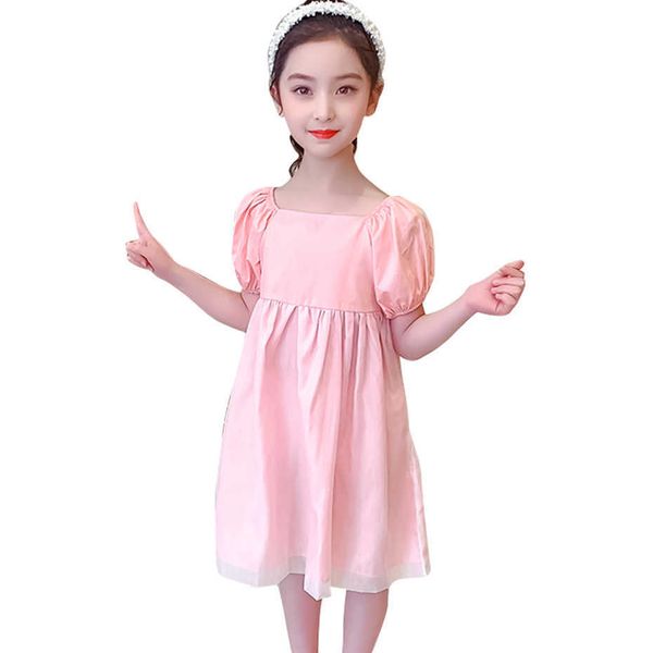 

dress girl solid color girls kids casual style kid summer clothing 6 8 10 12 14 210528, Red;yellow
