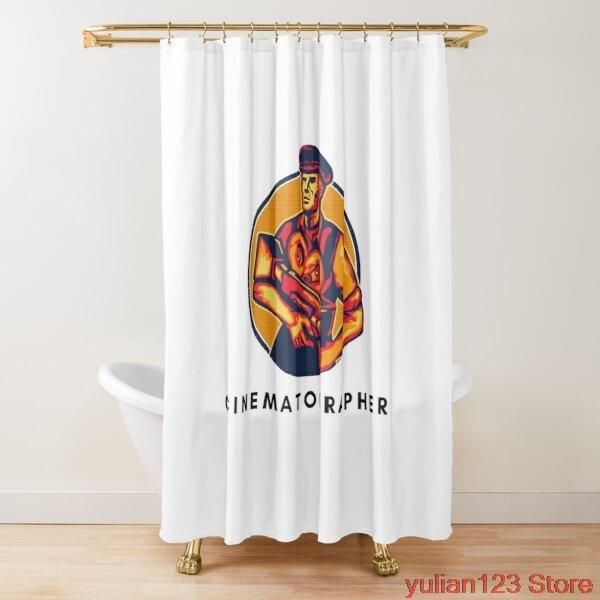 

vintage cinematographer t shirt curtains for bathroom decoration palm leaves shower set with 12 hooks bath dÃ©cor