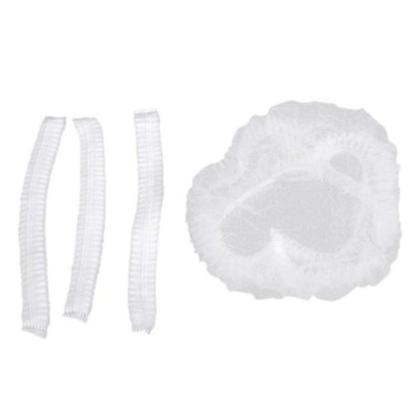

shower caps 200pcs disposable one-off clear hair elastic bathing for spa salon (white)
