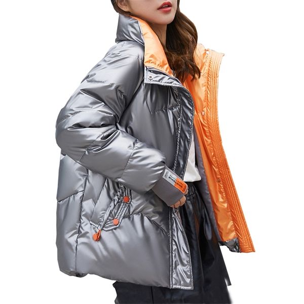 

down jacket women's the short down winter light leather coat women winter jacket overcoat 2108f 210913, Black