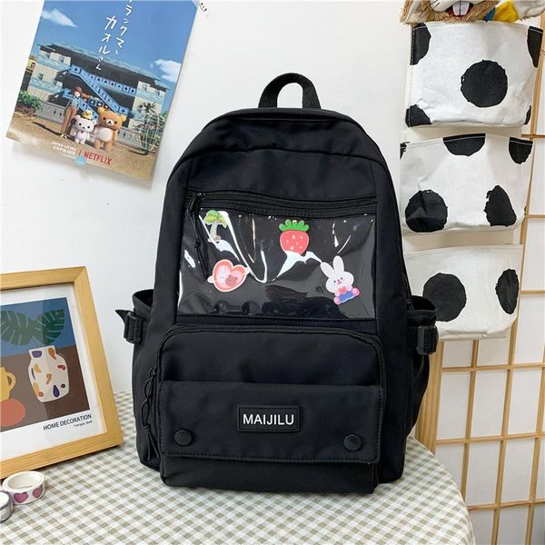 

cute teenage school bags for girls backpacks women student schoolbag nylon transparent 2021