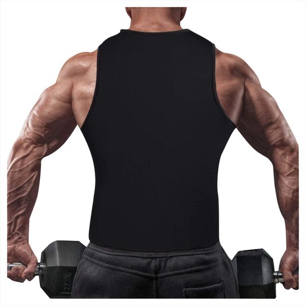 

mens sweat zipper fitness men vest weight loss waist trainer workout tank selling sports g30, White;black