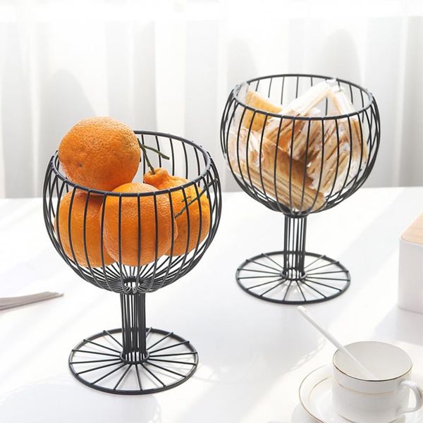 

storage baskets fruit basket container bowl metal wire kitchen drain rack vegetable holder snack tray table
