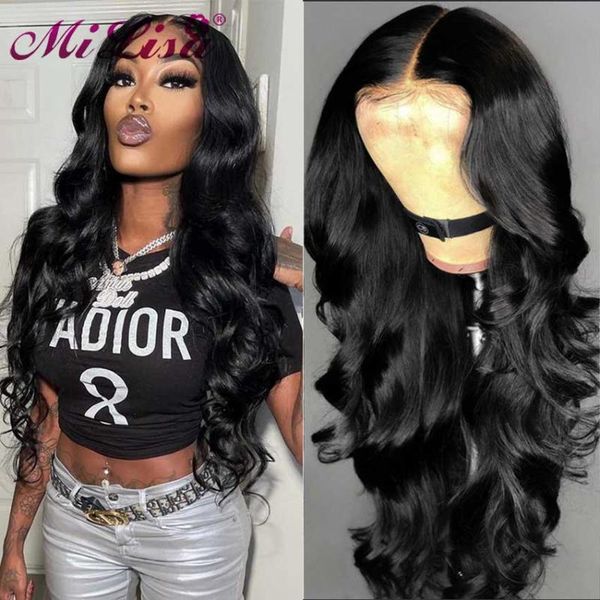 

lace wigs body wave front human hair for women 13x6 transparent frontal wig 30 inch brazilian remy closure, Black;brown