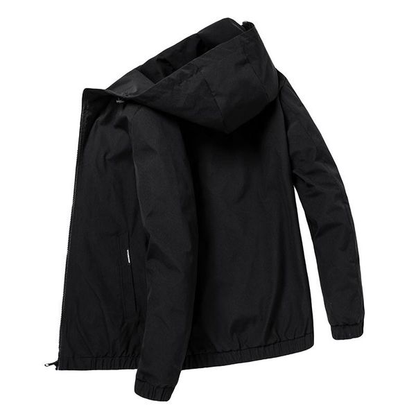 

men's jackets 2021 mens plain hooded jacket spring autumn slimjacket middle casual wear men clothes, Black;brown