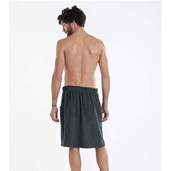 

towel men's soft bathrobes, solid color bath dress and nightgown, comfortable home clothes, wearable bathrobe towels pocket