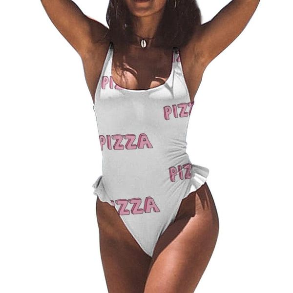 

one-piece suits pizza swimsuit ruffle corrective beach swimwear big chest 1-piece bathing suit