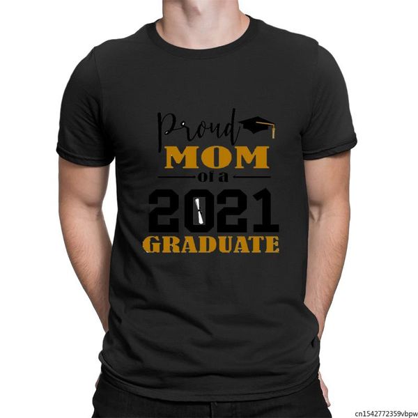 

men's t-shirts summer t-shirt proud mom of a 2021 graduate printing short sleeve casual tee, White;black