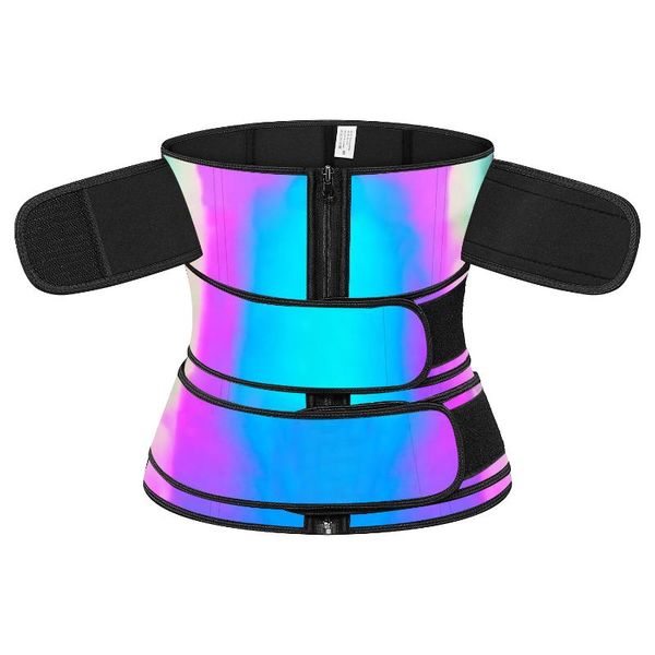 

women's shapers plus size waist trainer body shaper thermo corset tummy reflective fajas colombianas cincher, Black;white