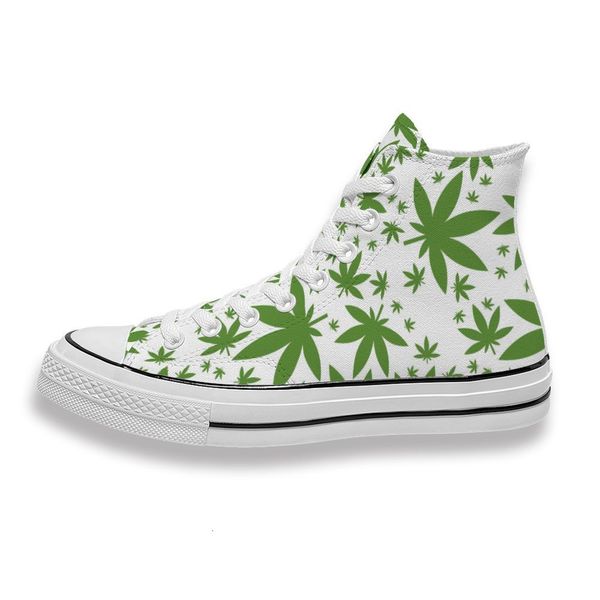 

custom printed light green morphine leaf sneakers high mens womens running sho skateboard diy trainers canvas casual shoe