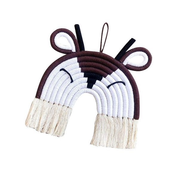 

decorative objects & figurines handmade cotton woven wall decoration with tassels cartoon animal artwork hanging ornament for kids nursery v