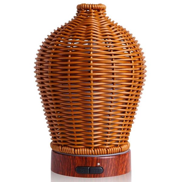 

fragrance lamps essential oil diffuser, rattan ultrasonic diffuser 100ml humidifier with waterless auto shut off,for room office