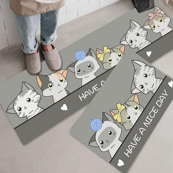 

carpets 2022 cartoons kitchen mat cat scratch decoration entrance doormat bath laundry room mats children's floormat