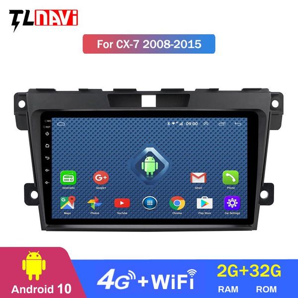 

player 4g lte 2g multimedia video android 10 gps navigation radio wifi obd2 for 1 cx-7 cx7 cx 7 2008-2021 car dvd