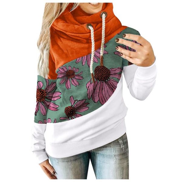 

women's hoodies & sweatshirts 3d printed contrasting print pullvoer harajuku long sleeve autumn and winter, Black