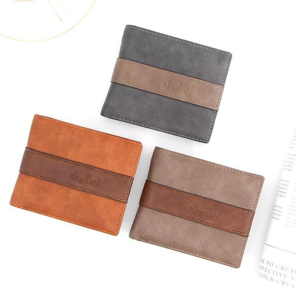 

wallets casual short men's wallet fashion coin purse card bag simple, Red;black