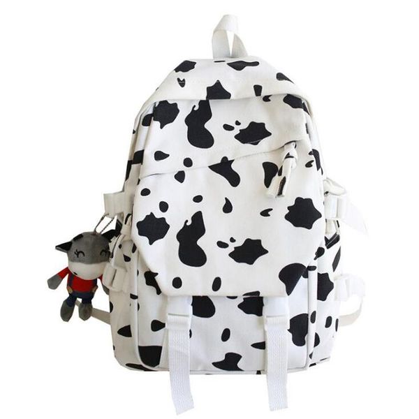 

backpack women fashion zebra cow pattern shoulder bags canvas high capacity travel bag school for teenager backpacks