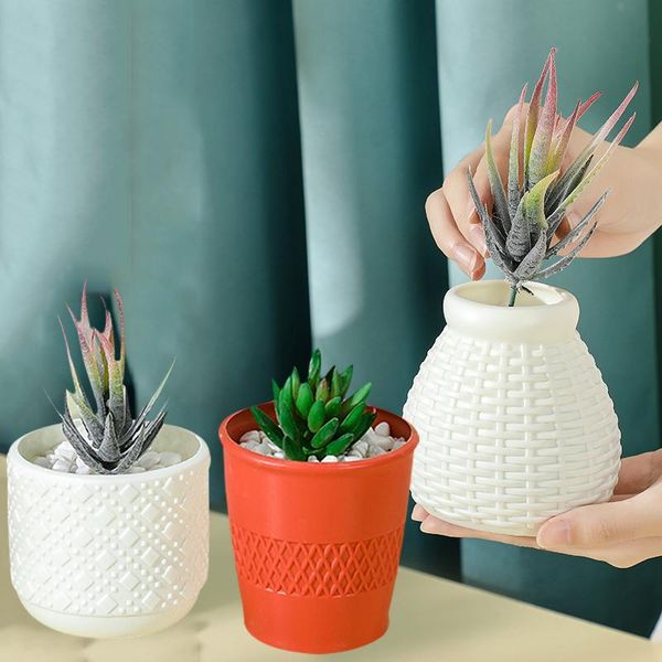 

vases nordic style plastic modern imitation rattan vase table flower arrangement container living room for home decor ornaments