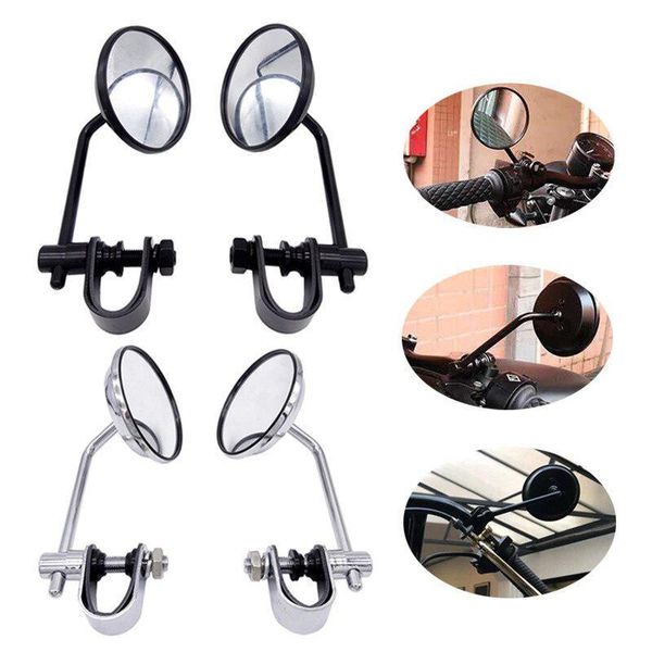 

motorcycle mirrors 1 pair 8mm rear side mirror universal stainless steel view classic retro round rearview