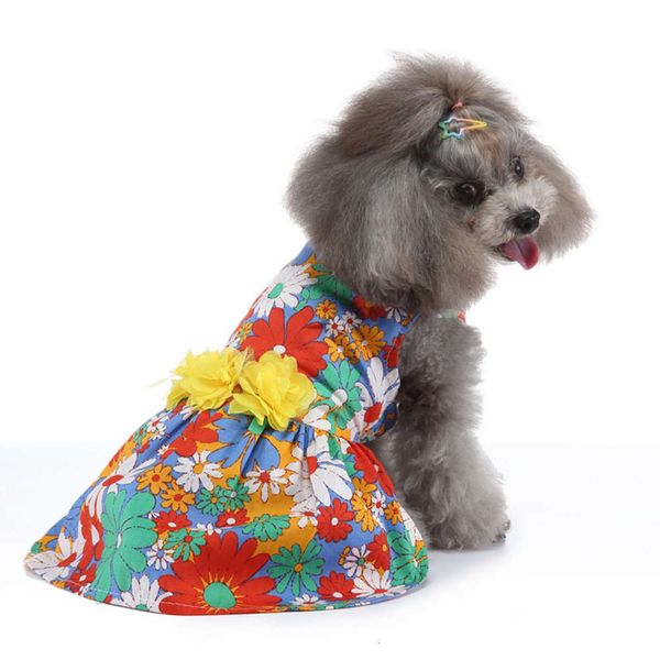 

pet spring and summer dress flower skirt dog love kitten