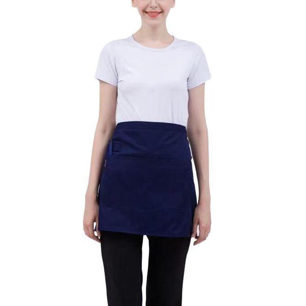 

aprons adults apron solid color waist cloth with pockets cooking accessories for waiter waitress