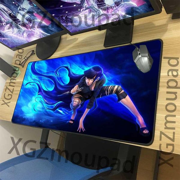 

mouse pads & wrist rests xgz large gaming pad black lock edge naruto hinata hd computer keyboard desk mat speed comfortable natural rubber n