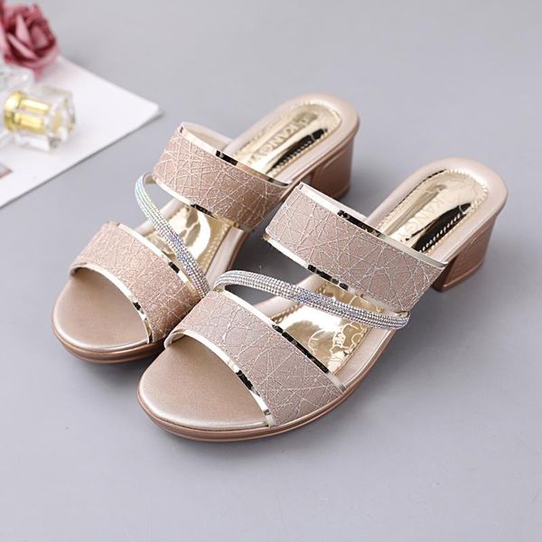 

dress shoes summer style women's sandals wear fashionable slippers slope heel quality versatile large, Black