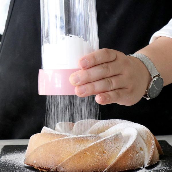 

stainless steel mesh rotating chocolate sugar shaker cocoa salt powder sifter flour coffee cake surface decoration tool baking & pastry tool