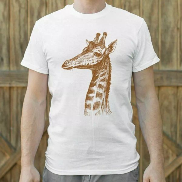 

placid giraffe t-shirt | mens short sleeve graphic t-shirt, White;black