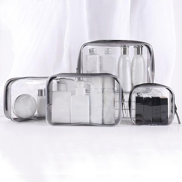 

storage bags transparent pvc travel organizer clear makeup bag zipper cosmetic beauty case bathroom toiletry wash pouch