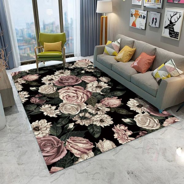 

carpets rose flower flannel rug wedding carpet antislip living room large girls mat home fashion 3d printing