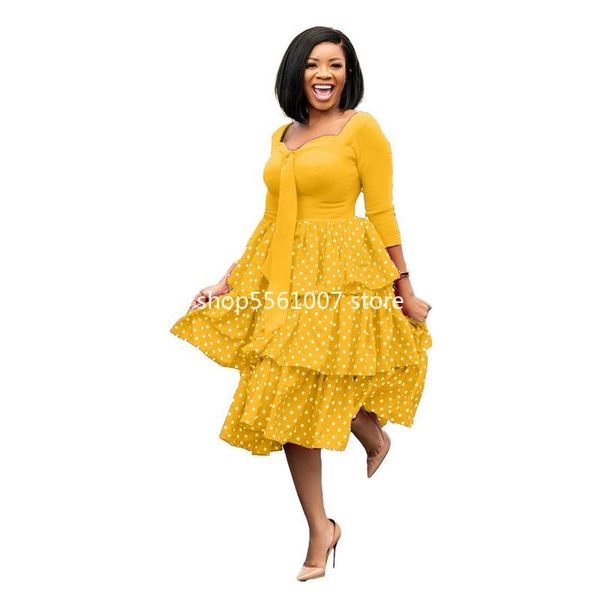 

women 2021 spring autumn african gown dresses midi dress casual loose beach party robe for plus size ethnic clothing, Red