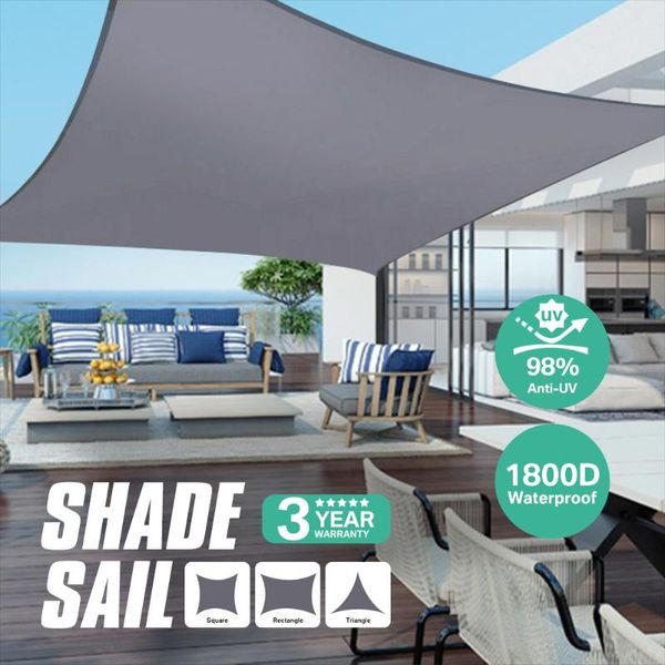 

shade 280gsm grey awnings sail cloth waterproof oxford garden square/triangle sunshade 98%uv protection outdoor canopy