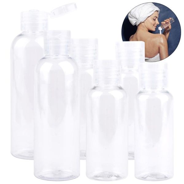 

storage bottles & jars 20pcs 10/20/30/50/60/100ml empty plastic bottle shampoo travel container cosmetics lotion portable pet clear travelin
