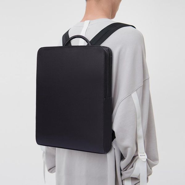

backpack minimalism slim lapmen 15.6 inch office work business bags black ultralight thin back pack