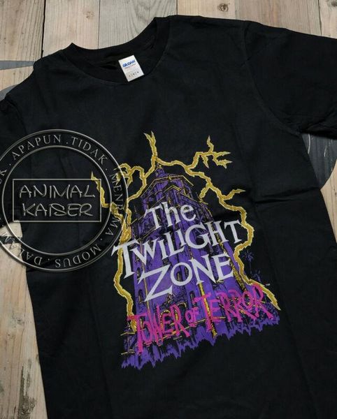 

vtg 90s the zone tower of terror t-shirt reprint men's t-shirts, White;black