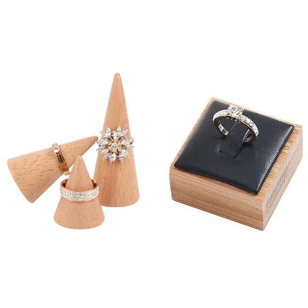 

jewelry pouches, bags ring bracelet display stand holder & upscale wood cone shaped organizer, Pink;blue